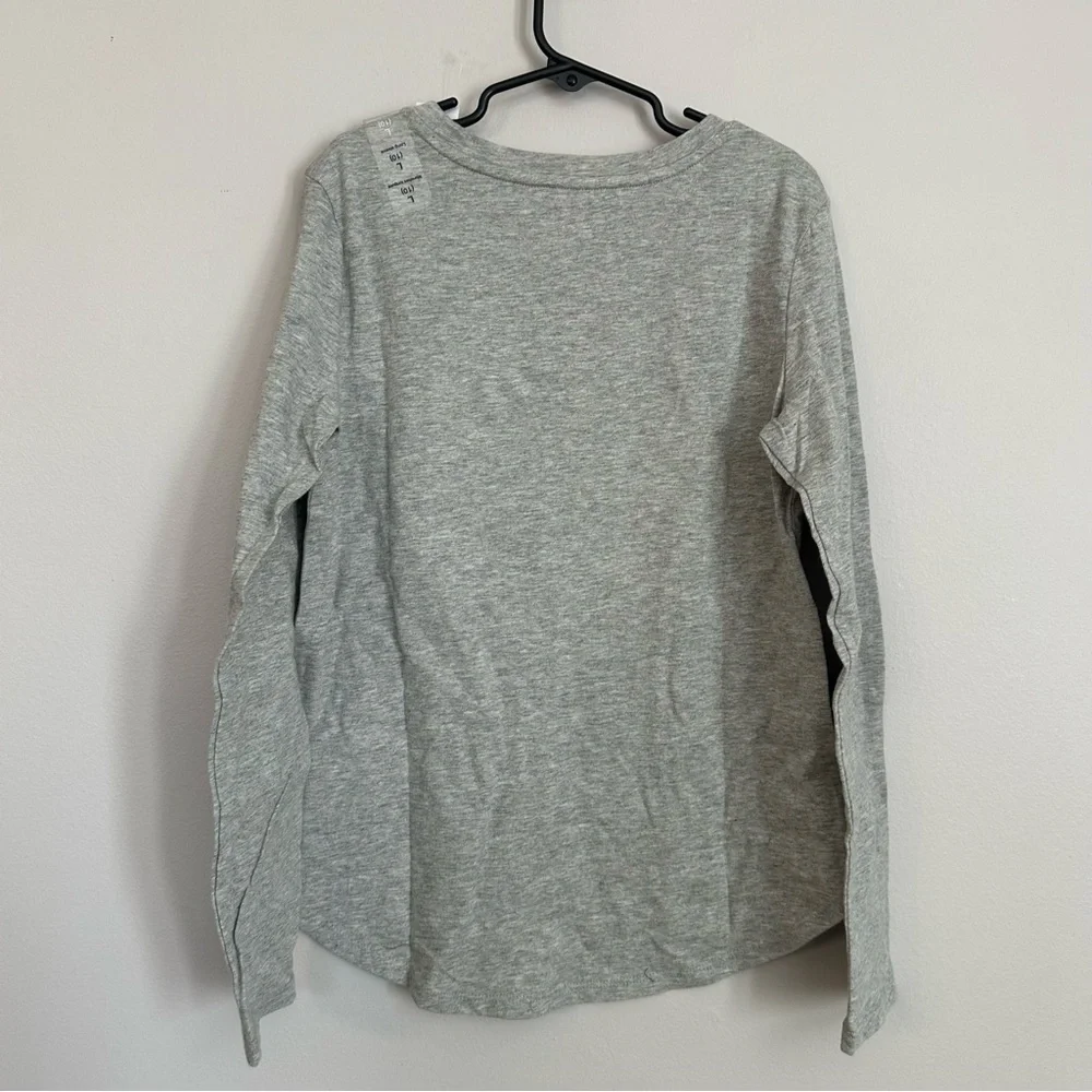 Gap Kids Gray Long Sleeve Flip Sequin Unicorn Crewneck Cotton Shirt Sz L 10 NWT